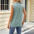 thumbnail image 7 of MESSUEN Womens Sleeveless Tops Loose Fit Tank Tops for Women Mock Neck Raglan Solid Color Lapel Loose Vest Fashion Top Casual Summer Tops for Women Blouses Dressy Casual Green L, 7 of 7