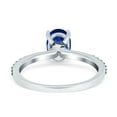 thumbnail image 3 of Oval Ring Side Stone Sapphire Simulated Blue Sapphire CZ 925 Sterling Silver Size 5, 3 of 5