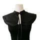 thumbnail image 1 of Womens French Style Double Layer Stand Up False Collar Capelet Elegant Solid Decorative Blouses Top Tied Shawl Scarf White, 1 of 4