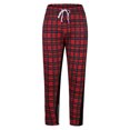 thumbnail image 5 of Miluxas Men's Plaid Color Matching Feet Pants Drawstring Zipper Pocket Slim Trousers Mid-Waist Elastic Slacks Red, 5 of 7