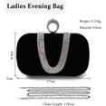 thumbnail image 3 of JUYGO Women Velvet Evening Bag Sparkly Rhinestone Clutch Bag Bridal Wedding Purse Charming Glittering Handbag, 3 of 7