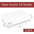 thumbnail image 2 of 2 Pcs Clear Acrylic CD Holder, DVD/CD Display Rack & CD Storage Box & Vinyl Record Storage Stand Holds up to 14 Standard CD Cases for Media Shelf Storage and Organization, 2 of 7