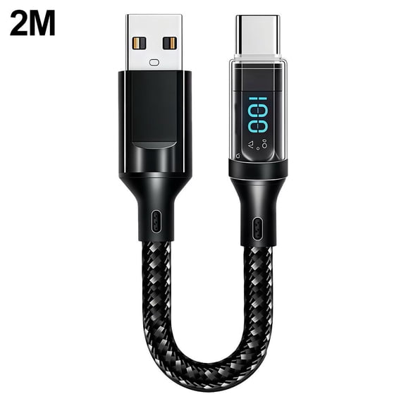 120W USB C Data Cable 6A Super Fast Char ging Digital Type Display