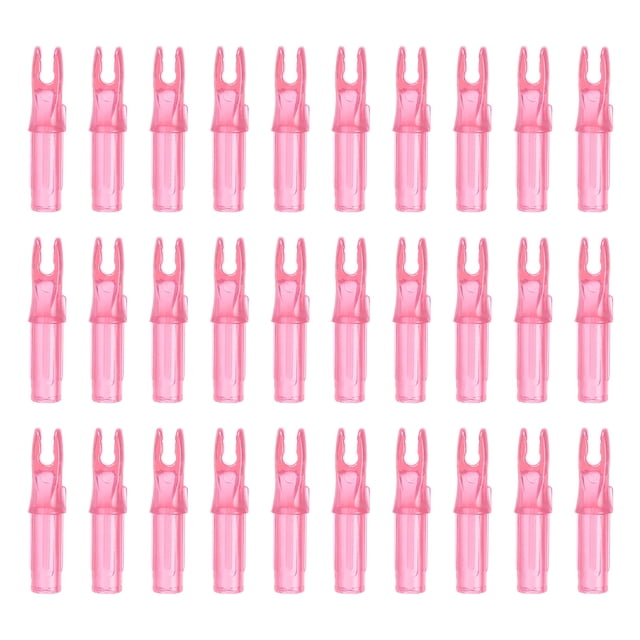 Uxcell Archery Arrows Nocks 6.2mm, Plastic Insert Arrow Nock Replacement Arrow Tails for Shooting Compound Recurve Transparent Pink