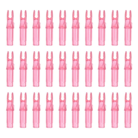 Uxcell Archery Arrows Nocks 6.2mm Plastic Insert Arrow Nock Replacement Arrow Tails for Shooting Compound Recurve Transparent Pink