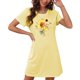thumbnail image 4 of Camisón corto de mujer, vestido de largo medio con estampado de moda, camisón corto extragrande de mujer, camisón de manga corta con estampado de pecho a la moda, camisón de mujer, 4 of 5