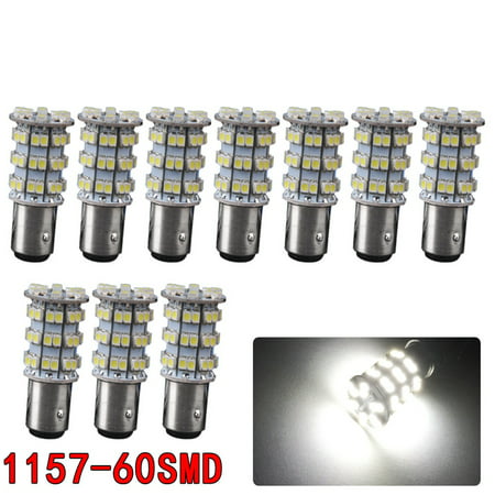 10x 1157 BAY15D 60-SMD LED Light Bulbs Tail Brake Stop Back Up 1142 1206 (Best Led Replacement For 1157 Bulb)