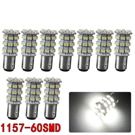 10x 1157 BAY15D 60-SMD LED Light Bulbs Tail Brake Stop Back Up 1142 1206