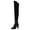 Black, variant on Womens Thigh High Boots Vintage Pattern Slim Fit Over the Knee Fall Winter High Block Heel Zipper Tall Black Boots