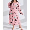 thumbnail image 2 of Nightgown for Women Plus Size Butterfly Long Maxi Loungewear Scoop Neck Sleepwear Full Length Pajama Dresses Shermie, 2 of 5