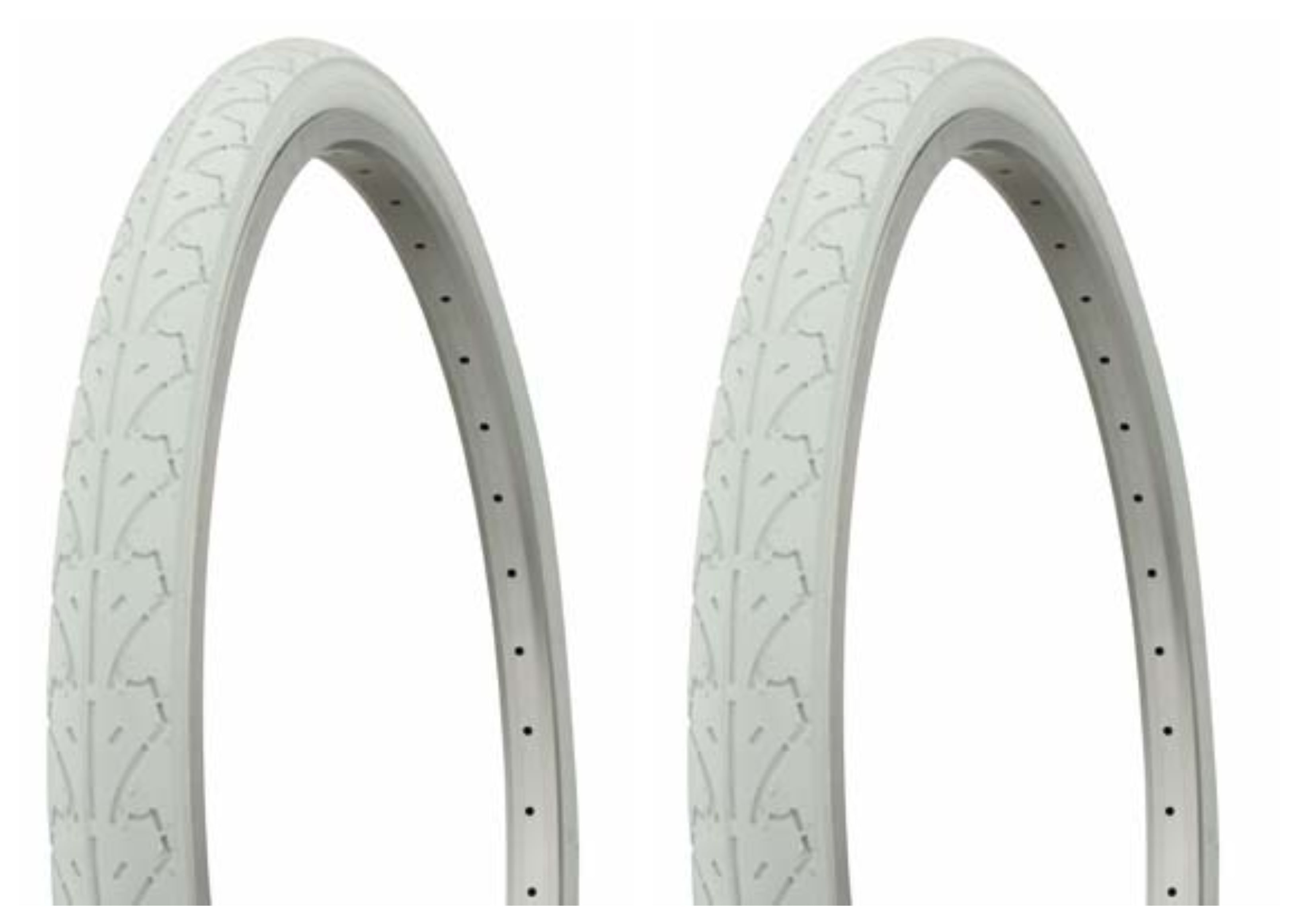 Tire set. 2 Tires. Two Tires Duro 26" x 1.50" White/White Side Wall HF