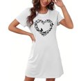 thumbnail image 4 of MuZeFu Womens Nightgowns Sleepwear Soft Pajama Dress Nightshirts Women's Oversized Short Nightgown Fashion Chest Print Short Sleeve Nightdress, 4 of 7