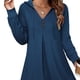 thumbnail image 2 of Sudadera con capucha para mujer, suave, cómoda, informal, holgada, con cuello en V, con capucha, manga larga, camiseta superior, 2 of 6