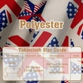 thumbnail image 6 of 4th of July Tablecloth Square Thanksgiving Table Cloth Washable Table Cover Patriotic Stars Tablecloth American Flag Table Cover Stainproof for Party Kitchen Decoration 52x52 Inch, 6 of 6