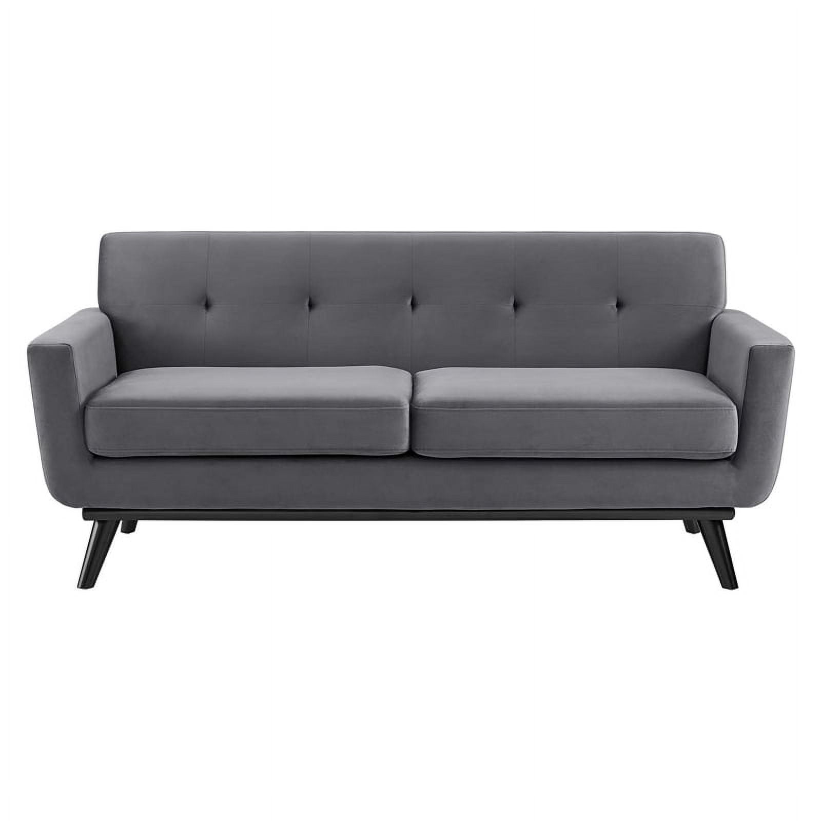 Modway Engage Modern Tufted Back Performance Velvet Loveseat in Gray