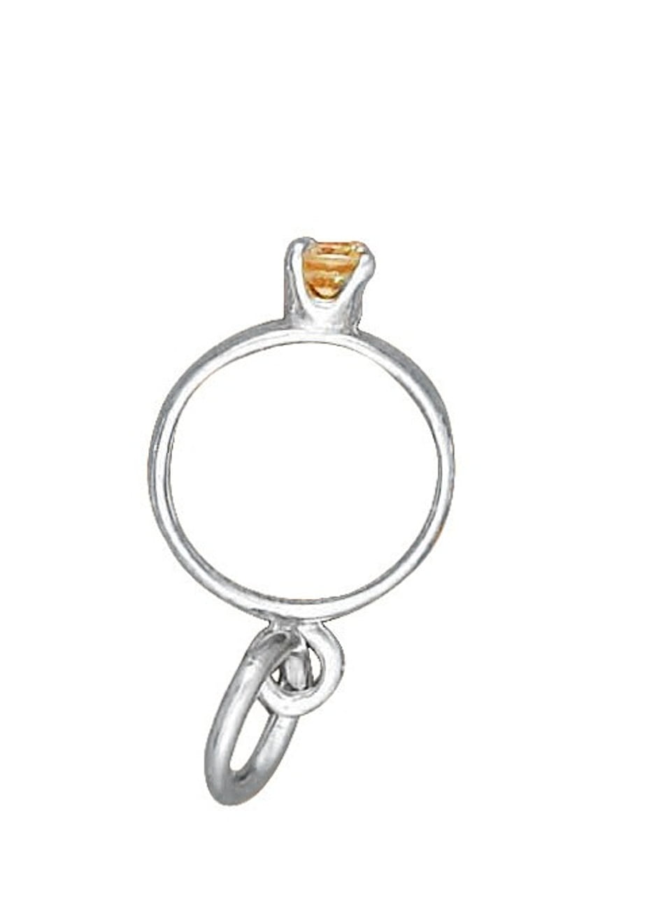 Sterling Silver 3d Engagement ring charm 