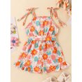 thumbnail image 5 of Suagox Little Girl Floral Jumpsuit Casual Ruffled Trim Tie-Up Spaghetti Straps Overalls with Belt Toddler Summer Romper for 12-24 Months and 2-5 Years Old Baby, 5 of 10