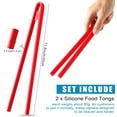 thumbnail image 2 of 2 Pcs 11.8 Inch Silicone Tongs for Cooking Silicone Tweezer Trivet Toaster Tongs Long Heat Resistant Kitchen Grilling Serving Utensils for Food BBQ, Pan Fried Steak, Salad(Black), 2 of 4