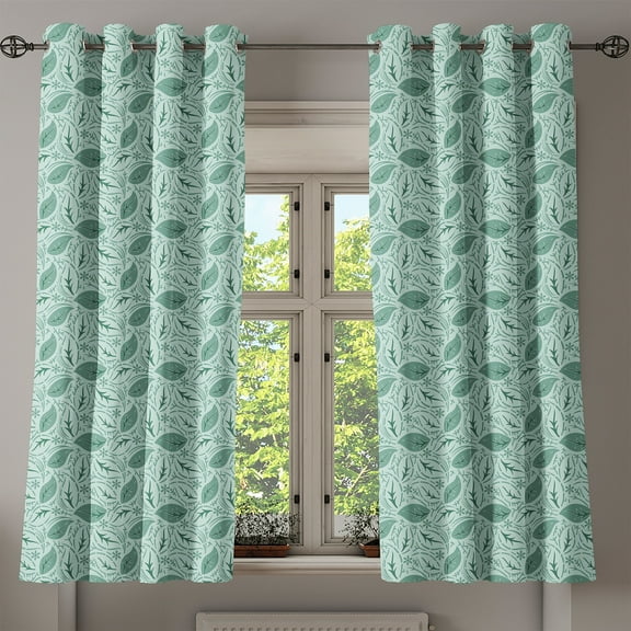 Ambesonne Grommet Curtain, , 50"x60", Almond Green Laurel Green