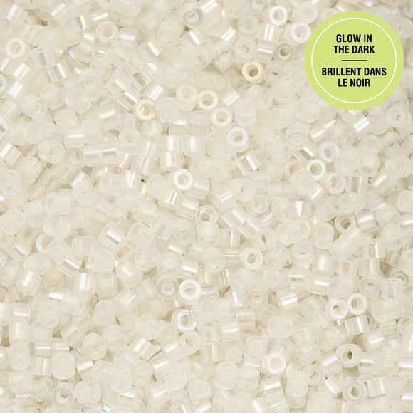 John Bead 25g Cylin Beads White to Turquoise Glow in Dark AB CY1115 11/0 Glass Cylindrical Seed Beads for Jewelry Bracelets Necklaces Earrings Making Embroidery