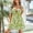 Green, variant on ZHUGeLI Womens Summer Dresses 2024 New Women's Summer Fashion Casual Deep V-Neck Printed Short Sleeve Lace-up Dress Up to 50% off