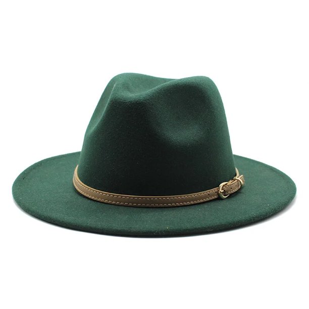 Sombreros Fedora De ala ancha para hombre y Mujer, Sombreros sólidos, cinturón De banda, vestido Formal clásico, caqui, negro, Invierno