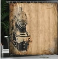 thumbnail image 4 of Ambesonne Steam Engine Shower Curtain, Aged Iron Train, 69"Wx75"L, Brown, 4 of 5