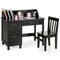 thumbnail image 1 of Costway Kids Wooden Study Desk & Chair Writing Table w/Drawer Storage Cabinet, 1 of 10