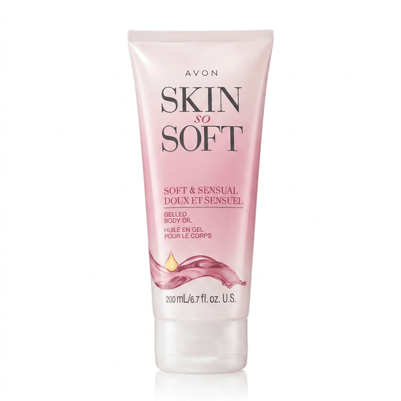 AVON Skin So Soft Soft & Sensual Gelled Body Oil for Dry & Sensitive Skin – Hydrating Body Moisturizer with Argan Oil for Glowing Skin – Non-Greasy Floral Scented Gel, 6.76 fl oz