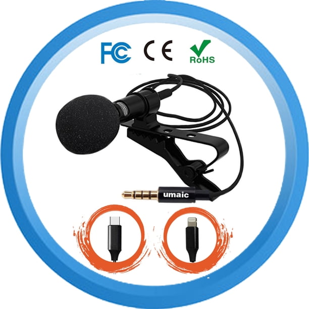Micrófono mini profesional estable para grabación de entrevistas en teléfonos móviles, micrófono omnidireccional, micrófono para teléfono móvil con clip para collar, karaoke para teléfonos móviles