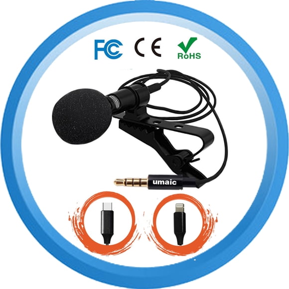Micrófono mini profesional estable para grabación de entrevistas en teléfonos móviles, micrófono omnidireccional, micrófono para teléfono móvil con clip para collar, karaoke para teléfonos móviles