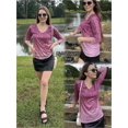 thumbnail image 6 of Zeagoo 3/4 Length Sleeve Womens Work Tops V Neck Tee Fashion Winter Outfits, 6 of 6