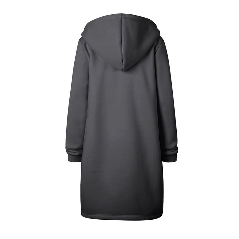 Extra Long Zip-Up Hoodie for Women, Comfortable Oversized Extra Long Zip-Up Hoodie for Women, Comfortable Oversized