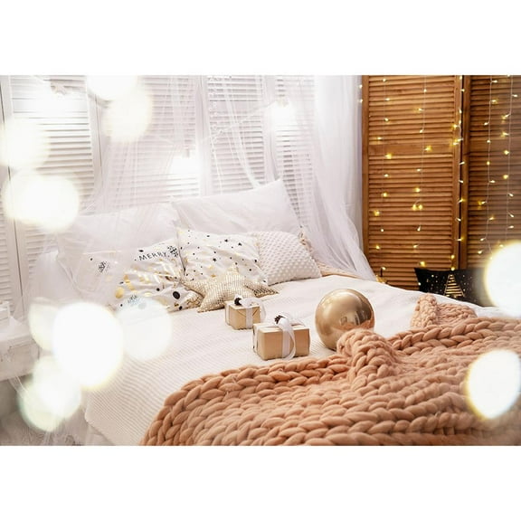 Christmas Light Tree Gifts Photo Backdrops Customized Photography Background for Children Baby Family Christmas Party Photoph