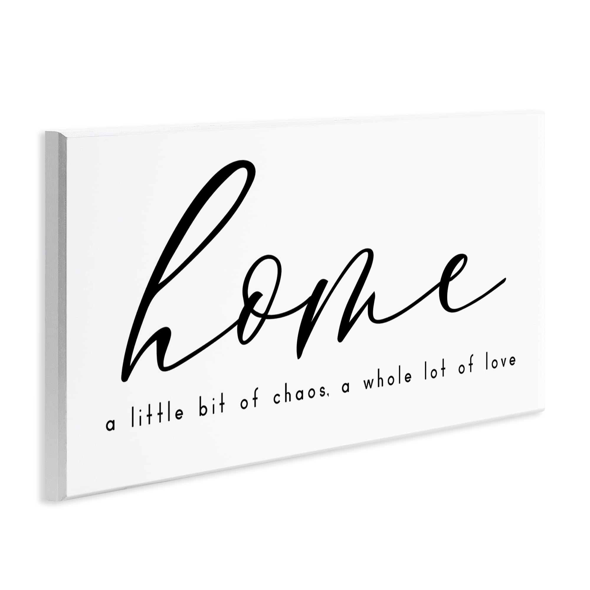 Stupell Industries Chaos & Love Phrase Typography Painting Unframed Art Print Wall Art, 17 x 7
