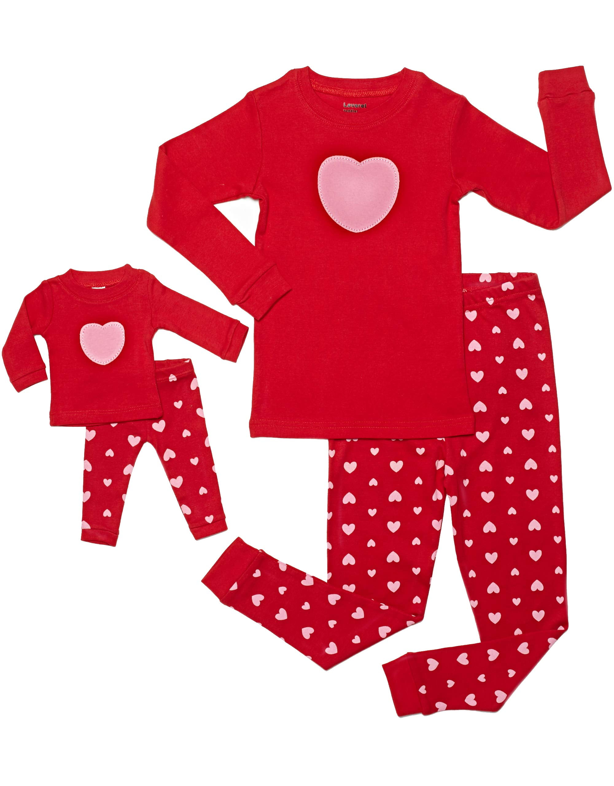 Leveret Leveret Kids & Toddler Pajamas Matching Doll & Girls Pajamas