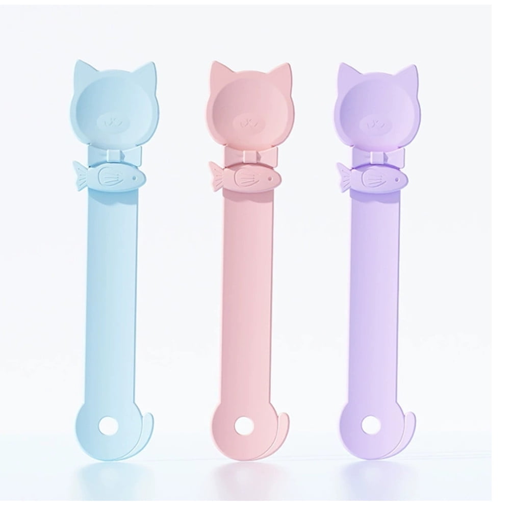 Naisfei Cat Treat Spoon Squeeze,3 PCS Cat Strip Feeder Spoon,Multi-Function Cat Treat Dispenser Spoon,Easy Feeding Cat Spoon for Licky Treats,Cat Spoons&Cat Food Spoon for Wet Food