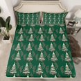 thumbnail image 2 of Homewish Green Xmas Tree Bed Sheets for Teens, Bohemian Western Aztec King Sheets, Merry Christmas Sheet Set, Lightweight Room Decor, 4pcs, 2 of 7