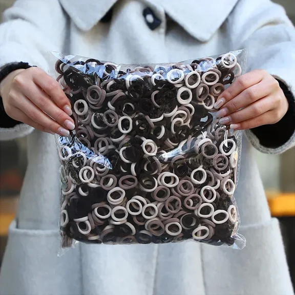 100/200pcs Women Girls Colorful Nylon Elastic Hair Bands Ponytail Hold Small HairTie Rubber Bands Scrunchie Hair Accessories