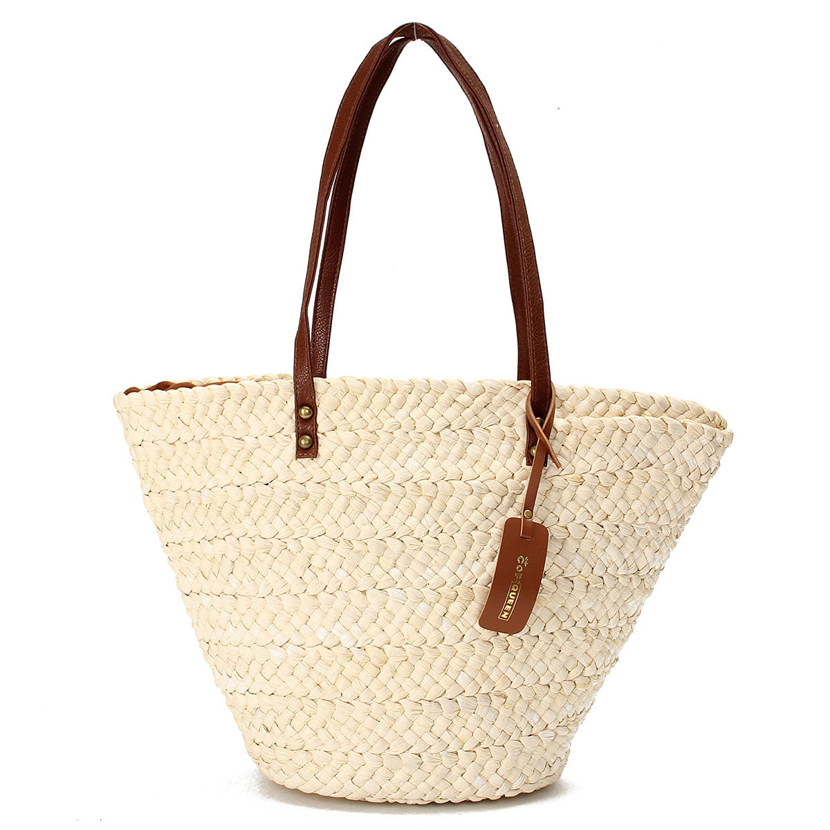 Mother's Day giftlarge capacity straw woven bag female 2021 new summer vacation beach rattan woven handbag wild woven one-shoulder handbag