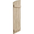 thumbnail image 3 of Ekena Millwork 16 1/2"W x 84"H (78 1/2" Low Side) Timberthane Pecky Cypress Three Board Joined Board-n-Batten w/Elliptical Top Faux Wood Shutters (Per Pair), Primed Tan, 3 of 6