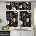 thumbnail image 5 of Coffee Theme Kitchen Curtain Valance and Tiers Set Small Window Treatment Valance Curtain Insulated Drapes with 2 Tiers Curtains for Kitchen Bathroom Living Room, 5 of 6