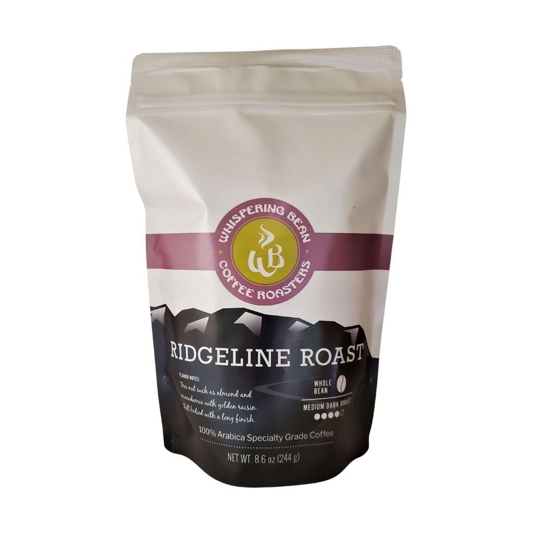 Whispering Bean Coffee Roasters - Ridgeline Roast, Whole Bean, Medium Roast, 8.6oz
