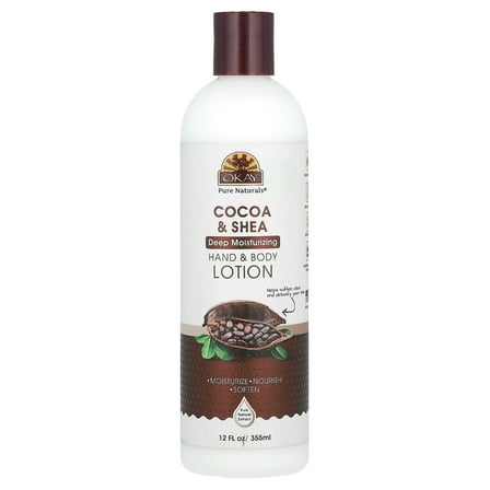 Okay Pure Naturals Hand & Body Lotion, Cocoa & Shea, 12 fl oz (355 ml)