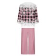 thumbnail image 4 of Pisexur Pyjama de Noël pour Femmes Ensemble Deux Pièces Tendance des Fêtes Imprimé Flocon de Neige Pyjamas de Noël Décontractés Manches Longues Col Rond Hauts Pantalons de Pyjama Tenue de Nuit, 4 of 5