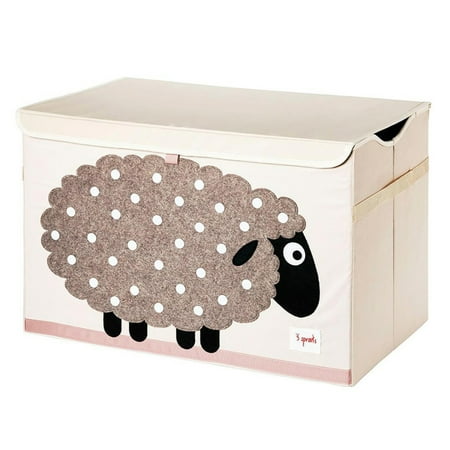 UPC: 0812895000399 | 3 Sprouts UTCSHP Collapsible Toy Chest Storage Bin for Kids Playroom Sheep