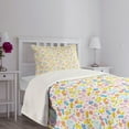 thumbnail image 3 of Ambesonne Cartoon Quilted Bedspread Set 2 Pcs, of Pattern, Twin Size, Multicolor, 3 of 5