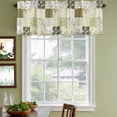 thumbnail image 4 of Spring Floral Valances for Windows, Decorative Rod Pocket Window Valance Curtains, Yellow Flowers Botanical Patchwork Grid Bohemia Short Curtain Drapes for Living Room, 2 Panels, 42" W x 12" L, 4 of 8