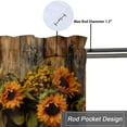 thumbnail image 5 of Rustic Barn Door Kitchen Valance Curtains Farmhouse Vintage Country Sunflower Rod Pocket Valances for Bedroom Living Room Dining Room 54 by 18 in, 2 Panel, 5 of 6