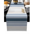 thumbnail image 2 of Grey Blue Vertical Stripes Cotton Linen Table Runner 16 x 72 inch Modern Minimalist Abstract Non-slip Rectangular Dining Table Decor for Wedding Party Holiday Dinner, 2 of 8